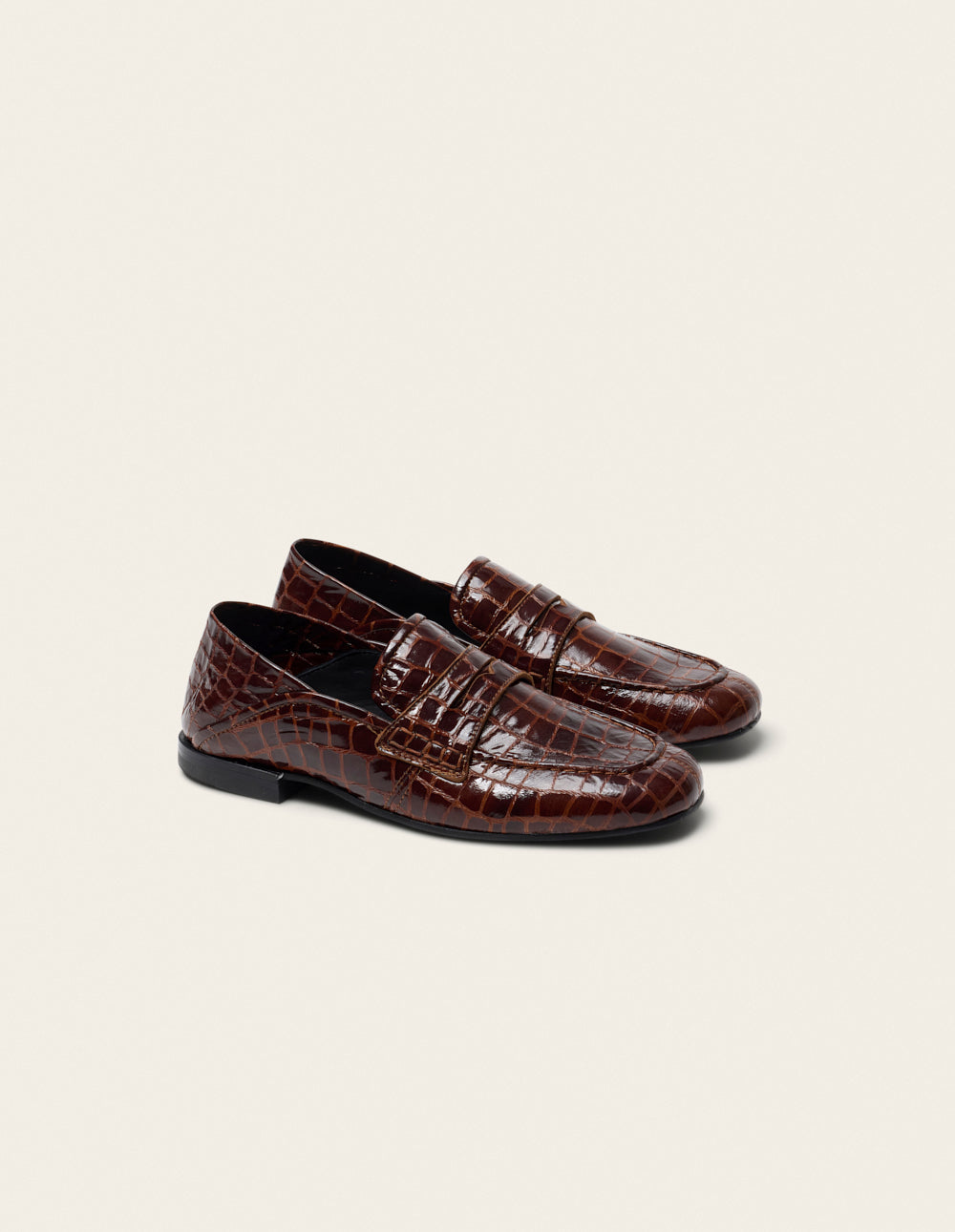 Mocassins Gema - Cuir croco marron