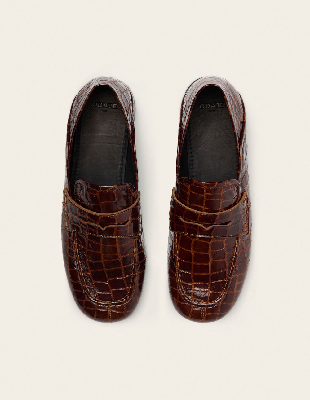 Mocassins Gema - Cuir croco marron