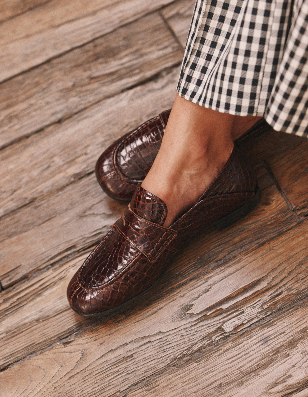 Mocassins Gema - Cuir croco marron