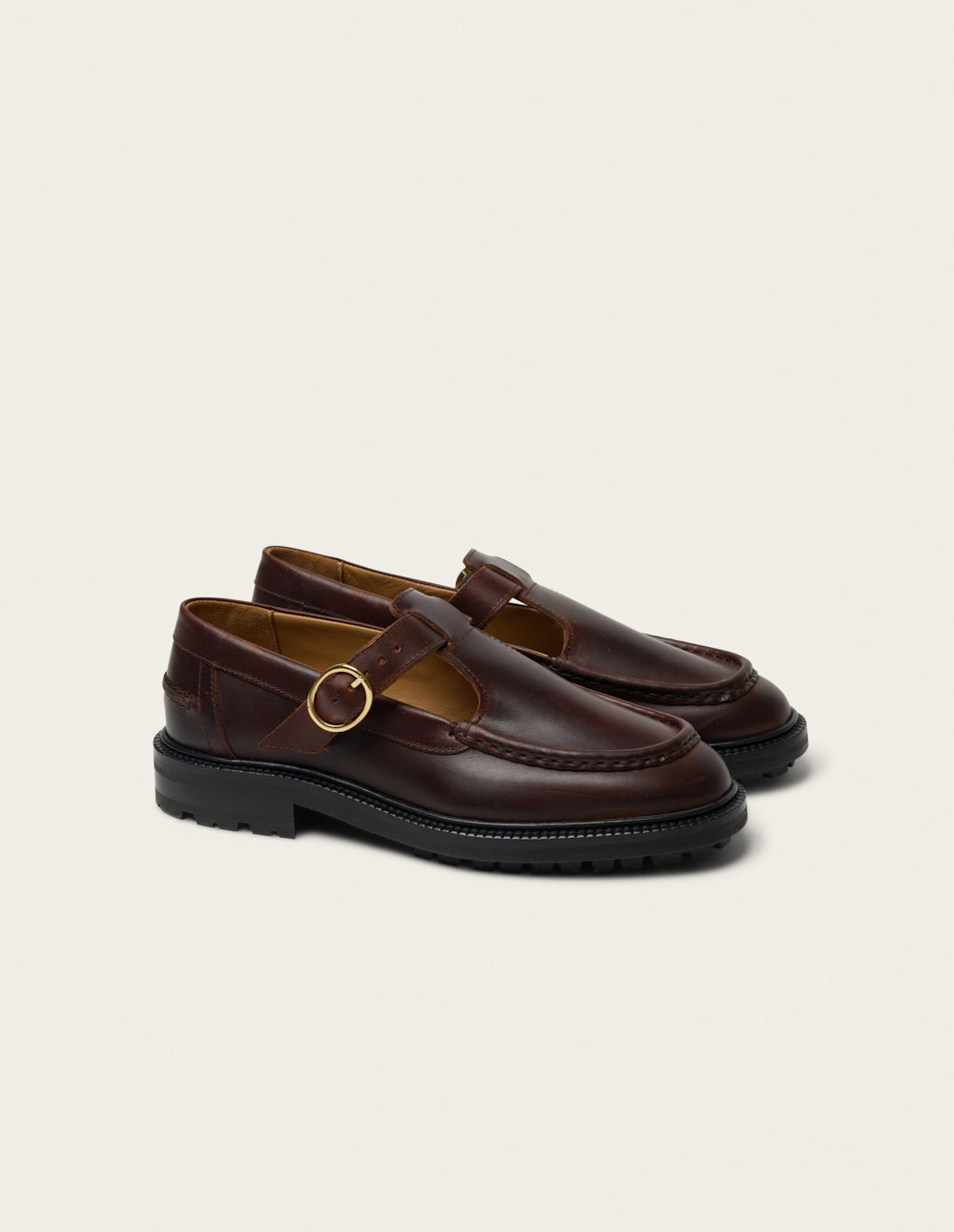 Derbies Ayro - Cuir pull-up marron