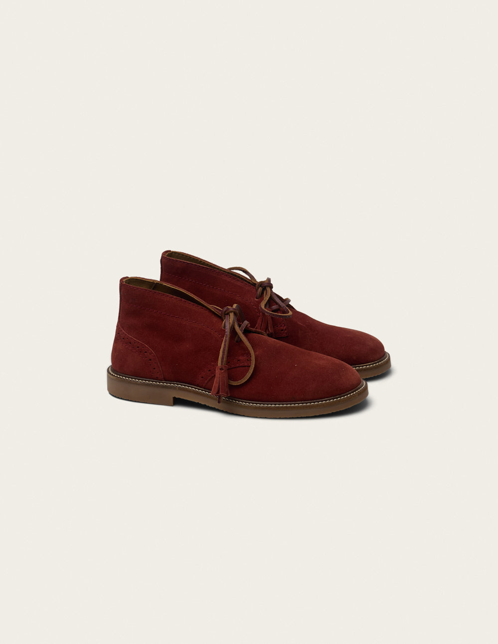 Dezi lace-up ankle boots - Burgundy suede
