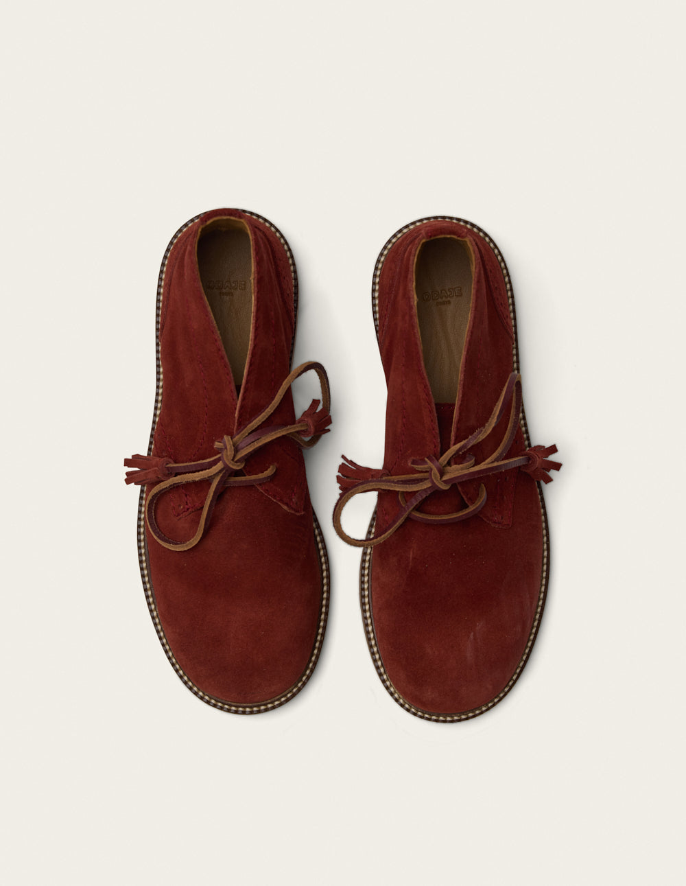Dezi lace-up ankle boots - Burgundy suede