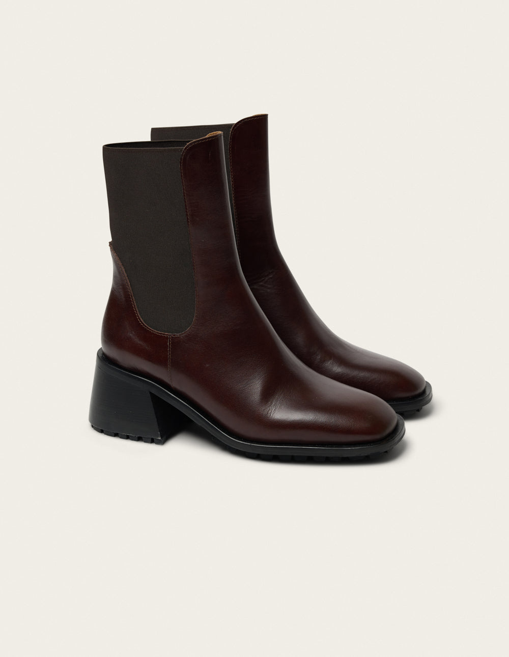 Bottines à talons Ezia - Cuir marron