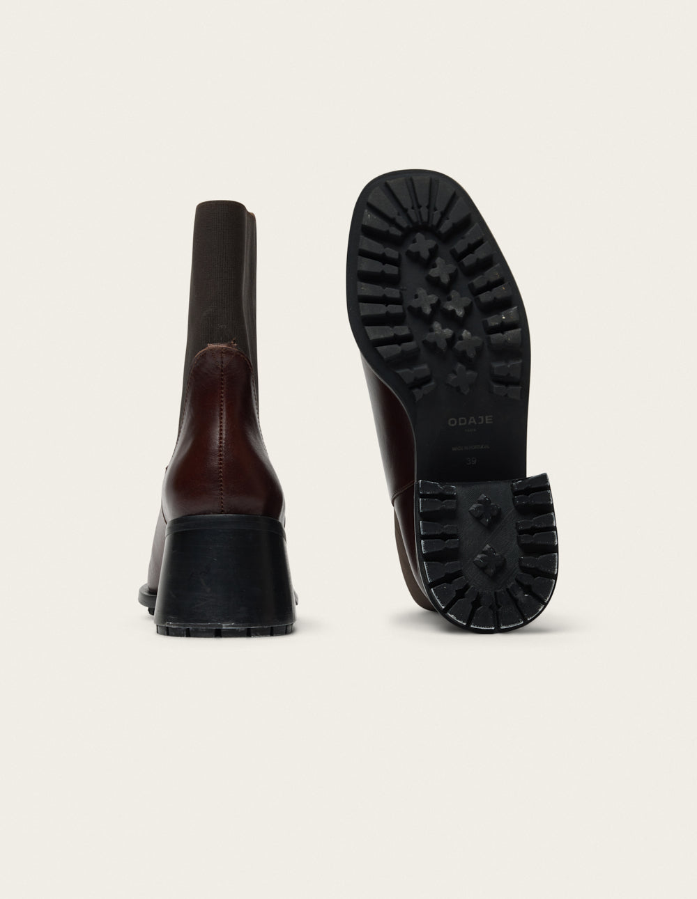 Bottines à talons Ezia - Cuir marron