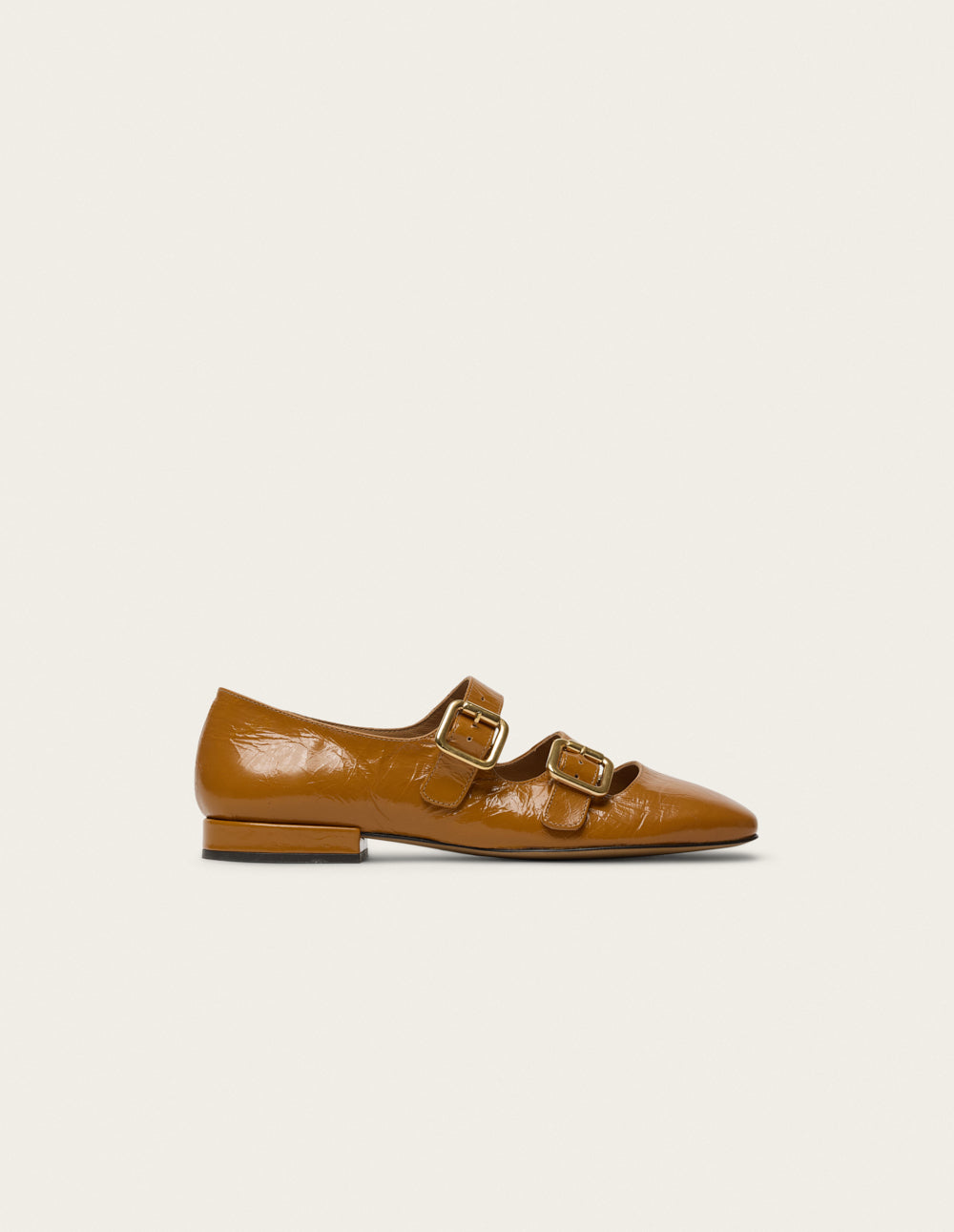 Ballerines Fazo - Cuir plissé camel