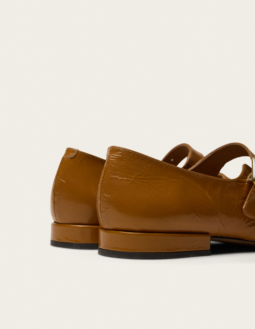 Ballerines Fazo - Cuir plissé camel