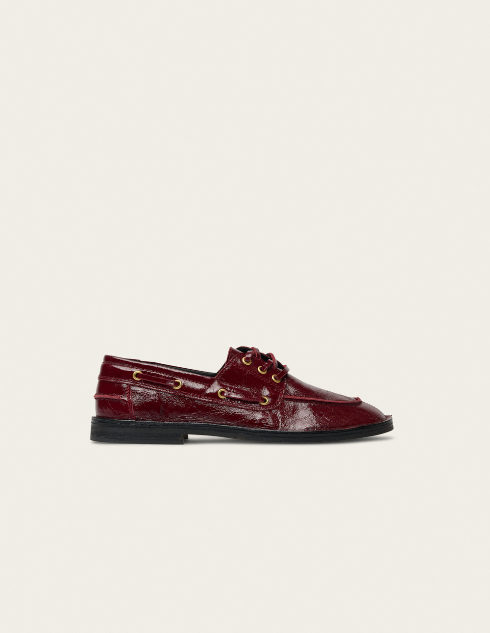 Mocassins Leni - Cuir plissé bordeaux