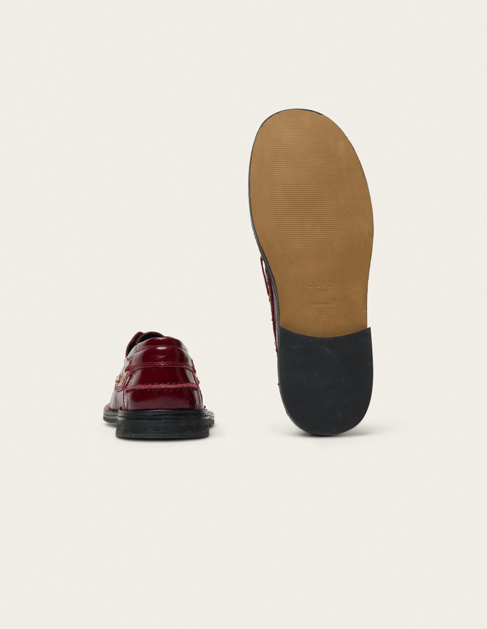 Mocassins Leni - Cuir plissé bordeaux