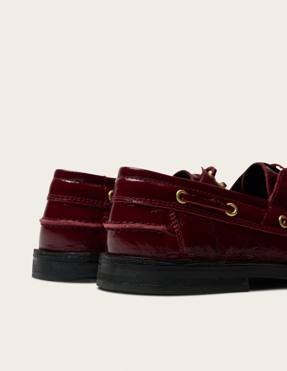 Mocassins Leni - Cuir plissé bordeaux
