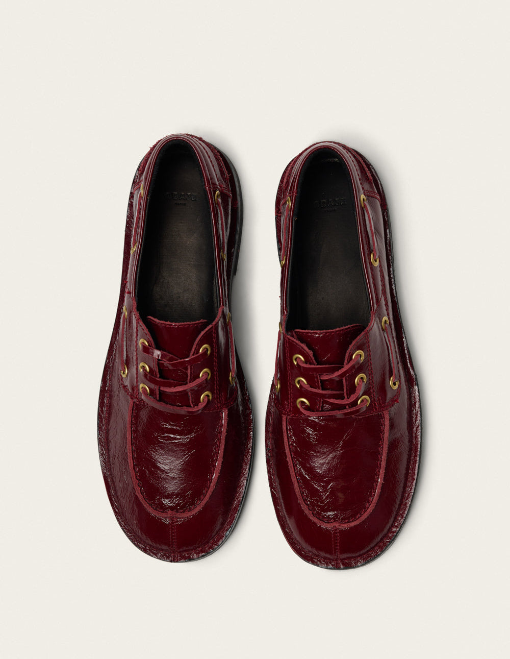 Mocassins Leni - Cuir plissé bordeaux
