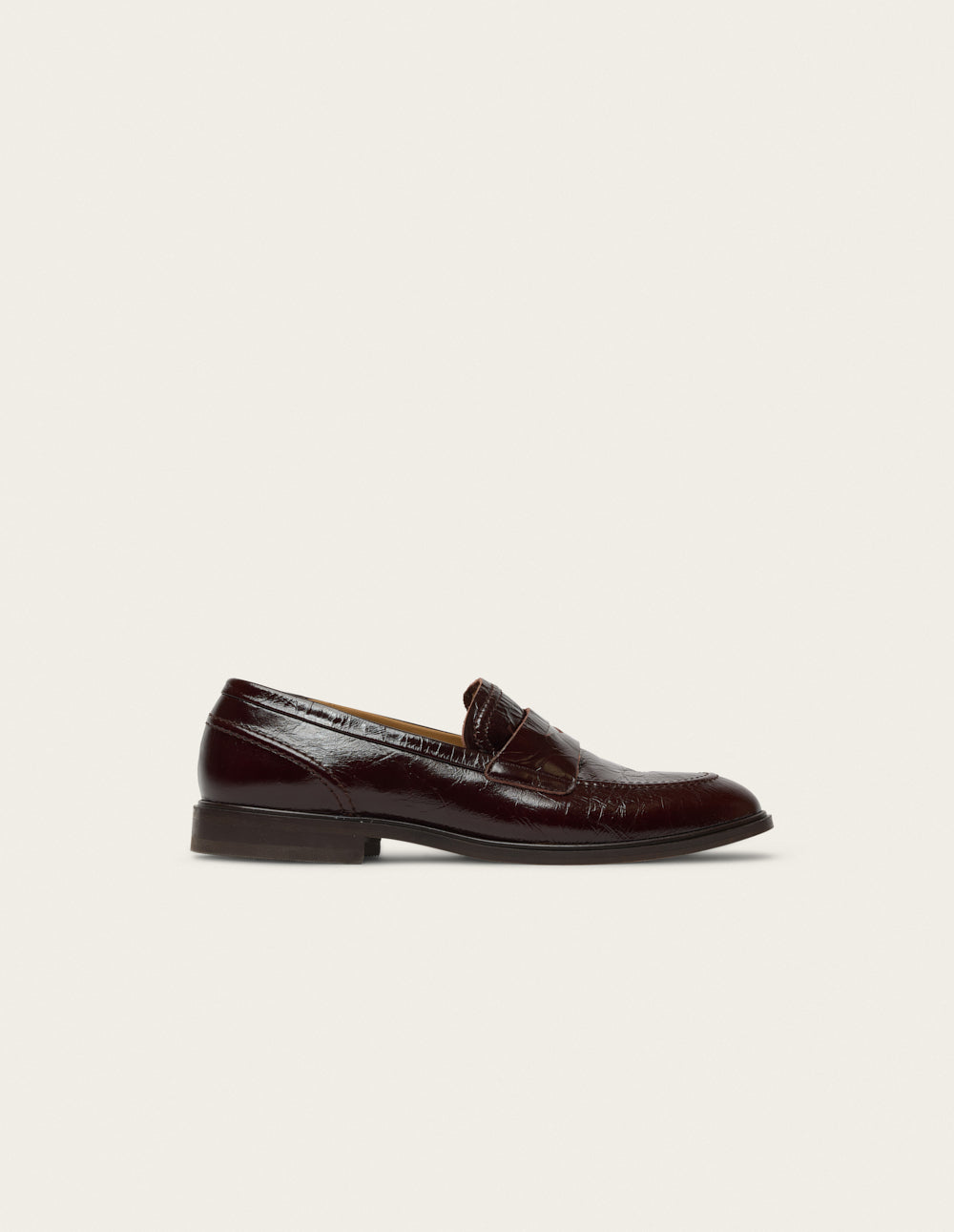 Mocassins Mako - Cuir plissé marron