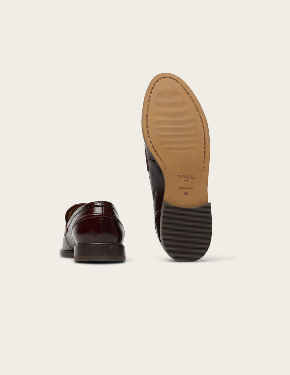 Mocassins Mako - Cuir plissé marron