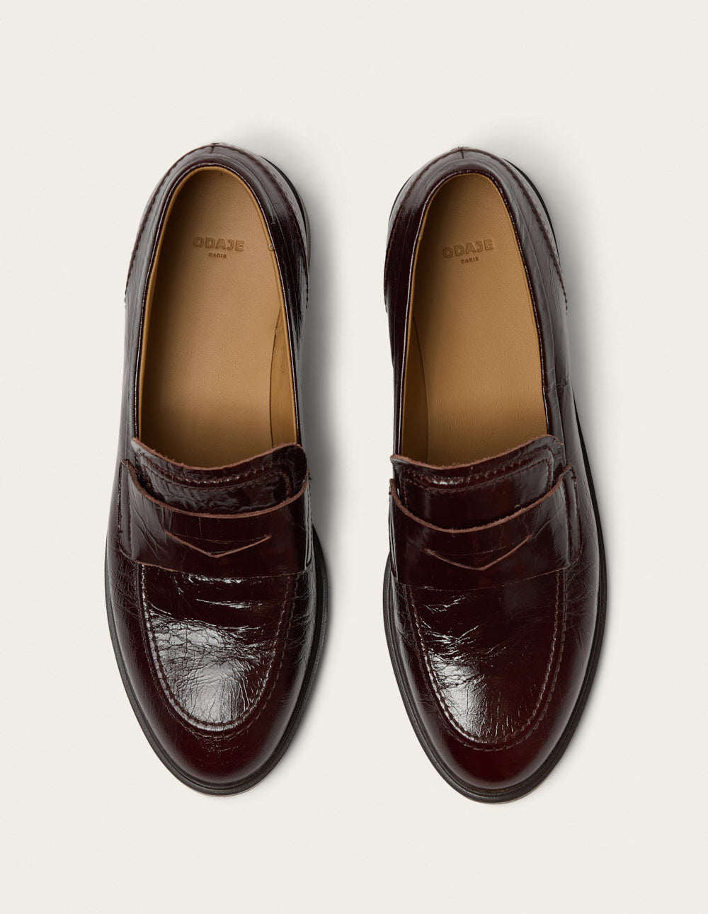Mocassins Mako - Cuir plissé marron
