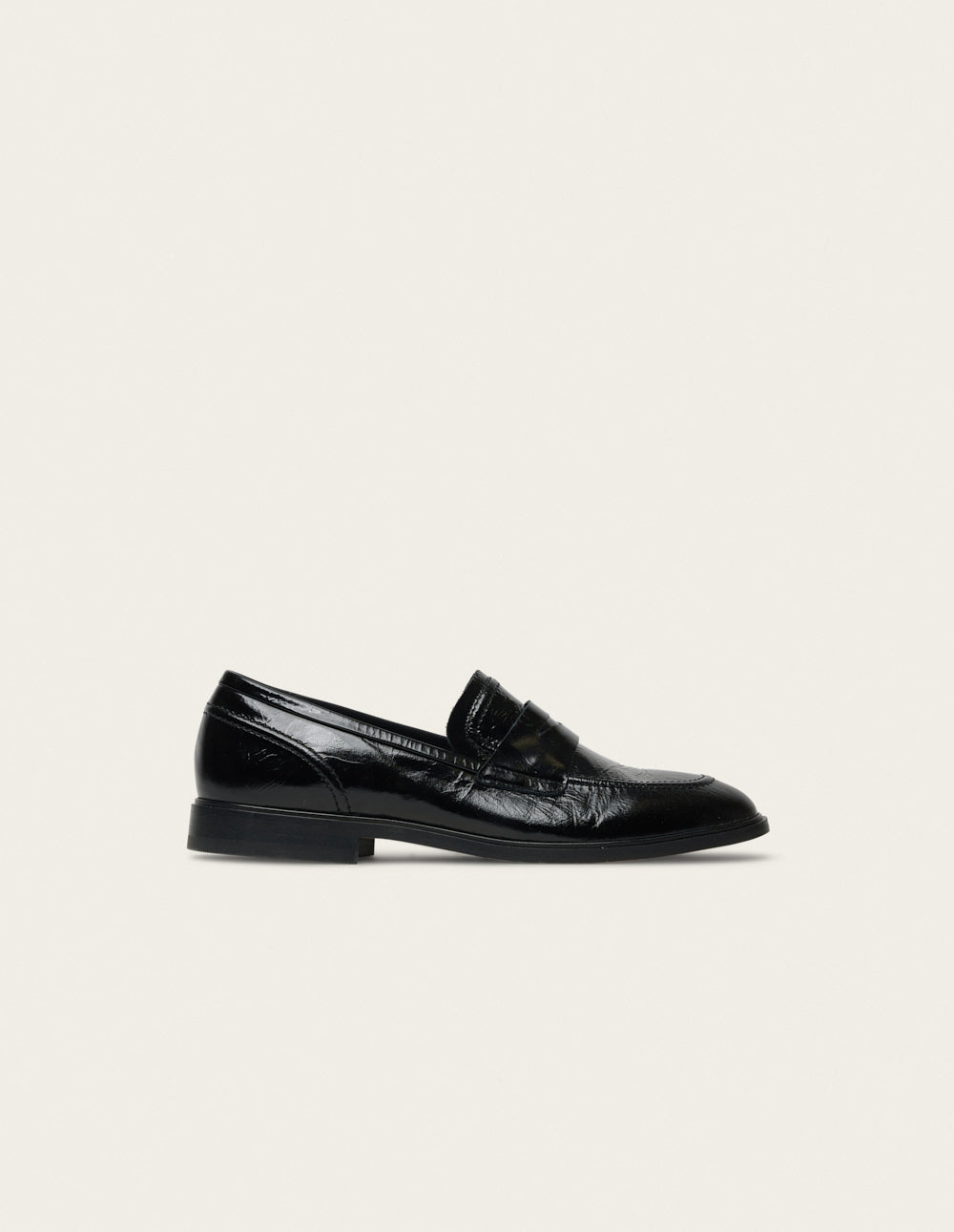 Mocassins Mako - Cuir plissé noir