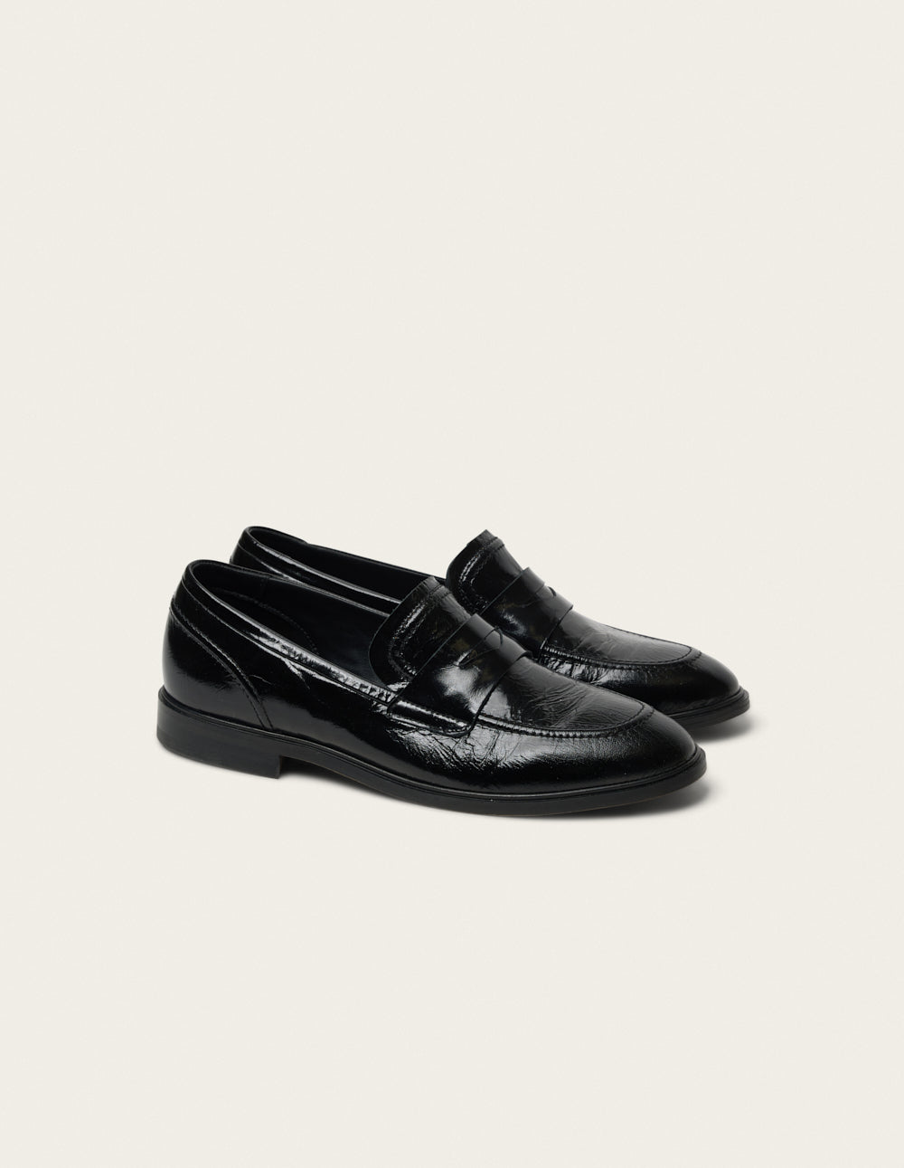 Mocassins Mako - Cuir plissé noir