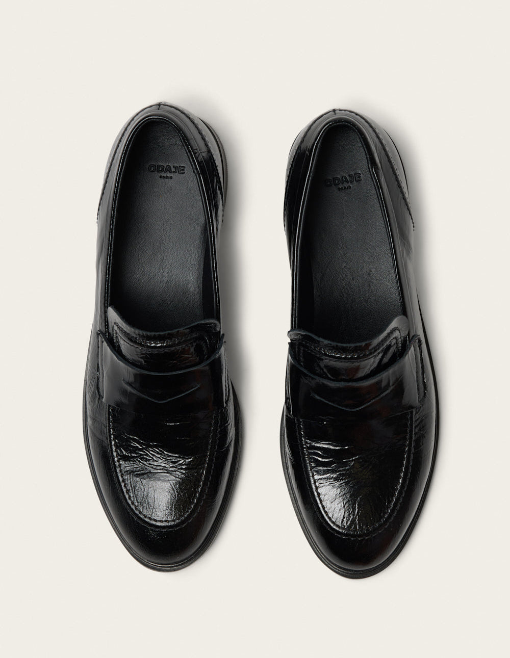Mocassins Mako - Cuir plissé noir