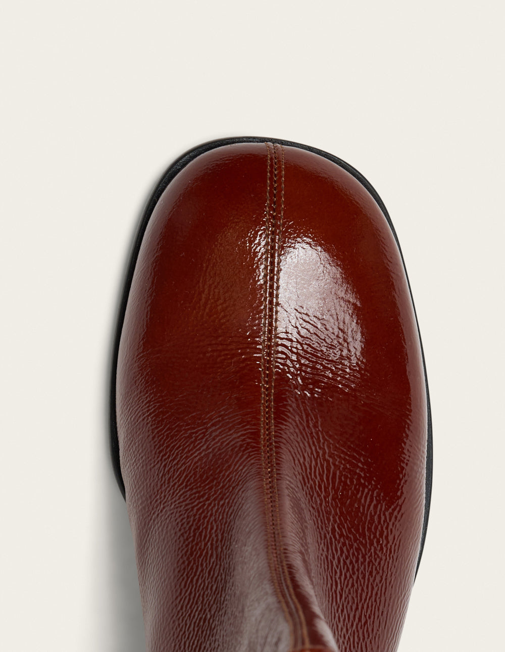 Moli ankle boots - Cognac pleated patent leather