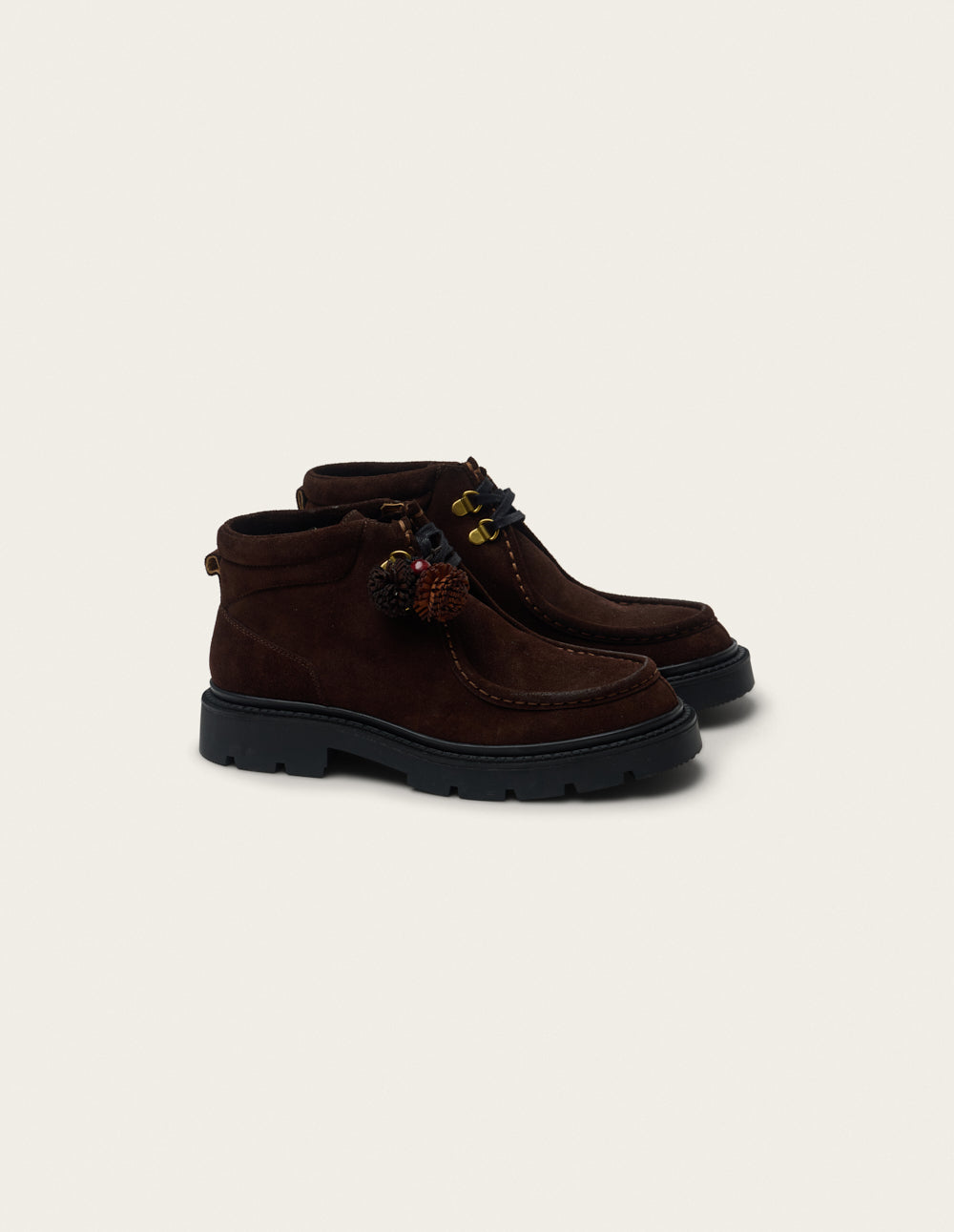 Bottines à lacets Nali - Suède chocolat