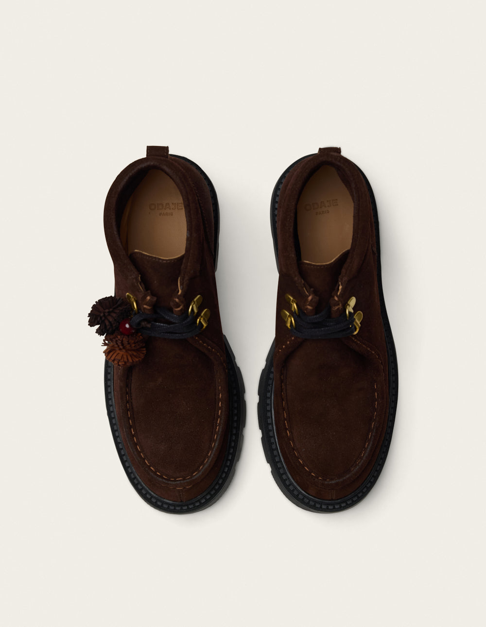 Bottines à lacets Nali - Suède chocolat