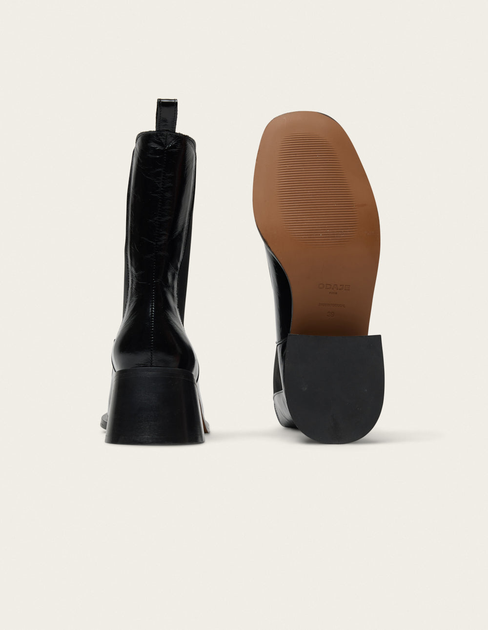 Bottines à talons Toli - Cuir plissé noir