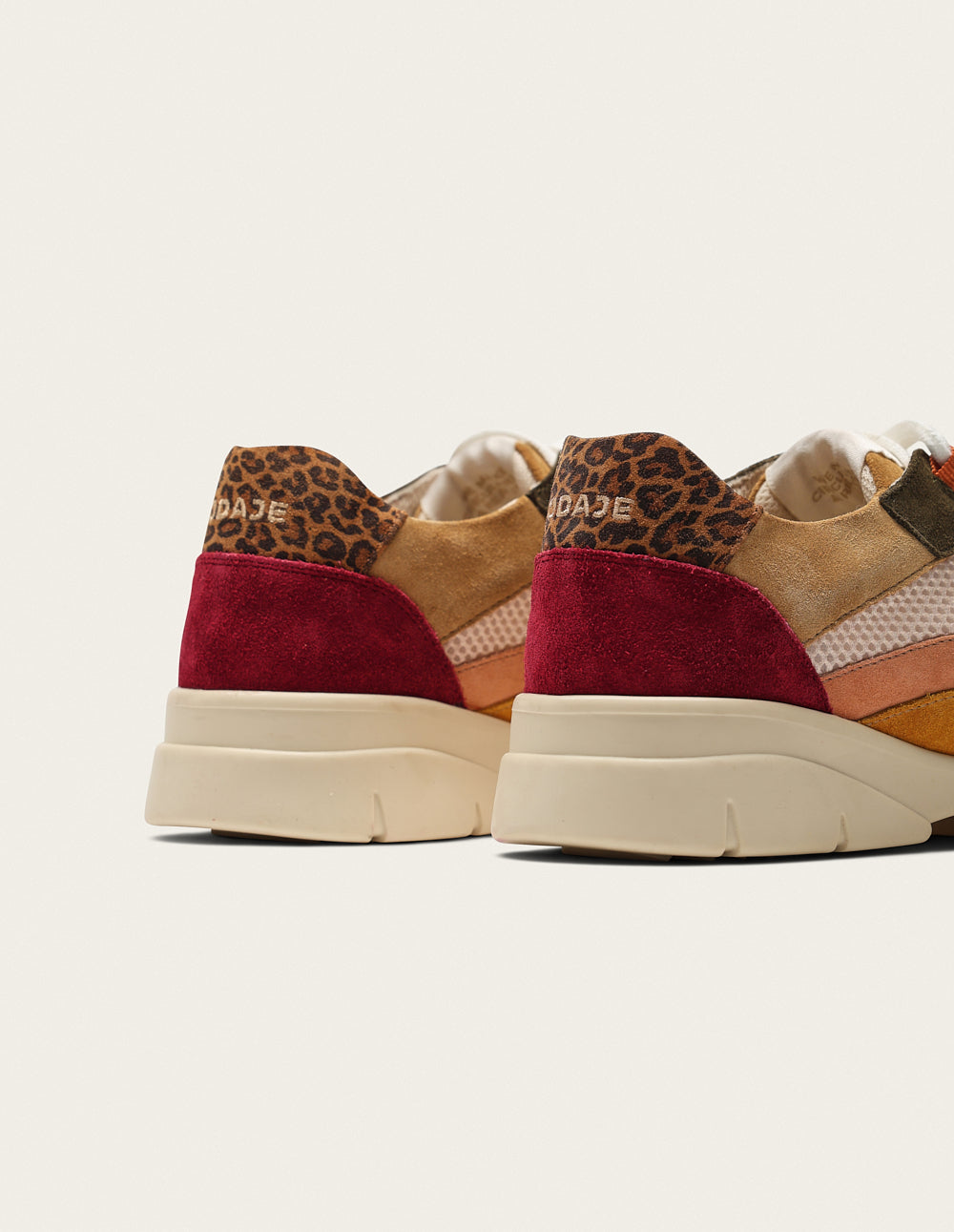 Baskets basses Laura - Bordeaux crème kaki
