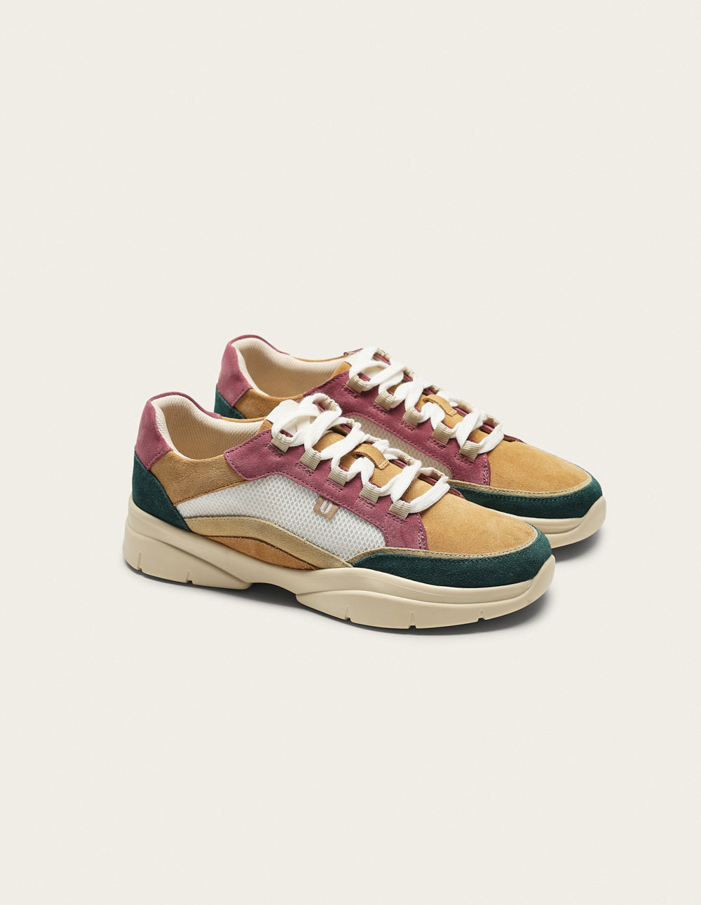 Laura low trainers - Green yellow beige