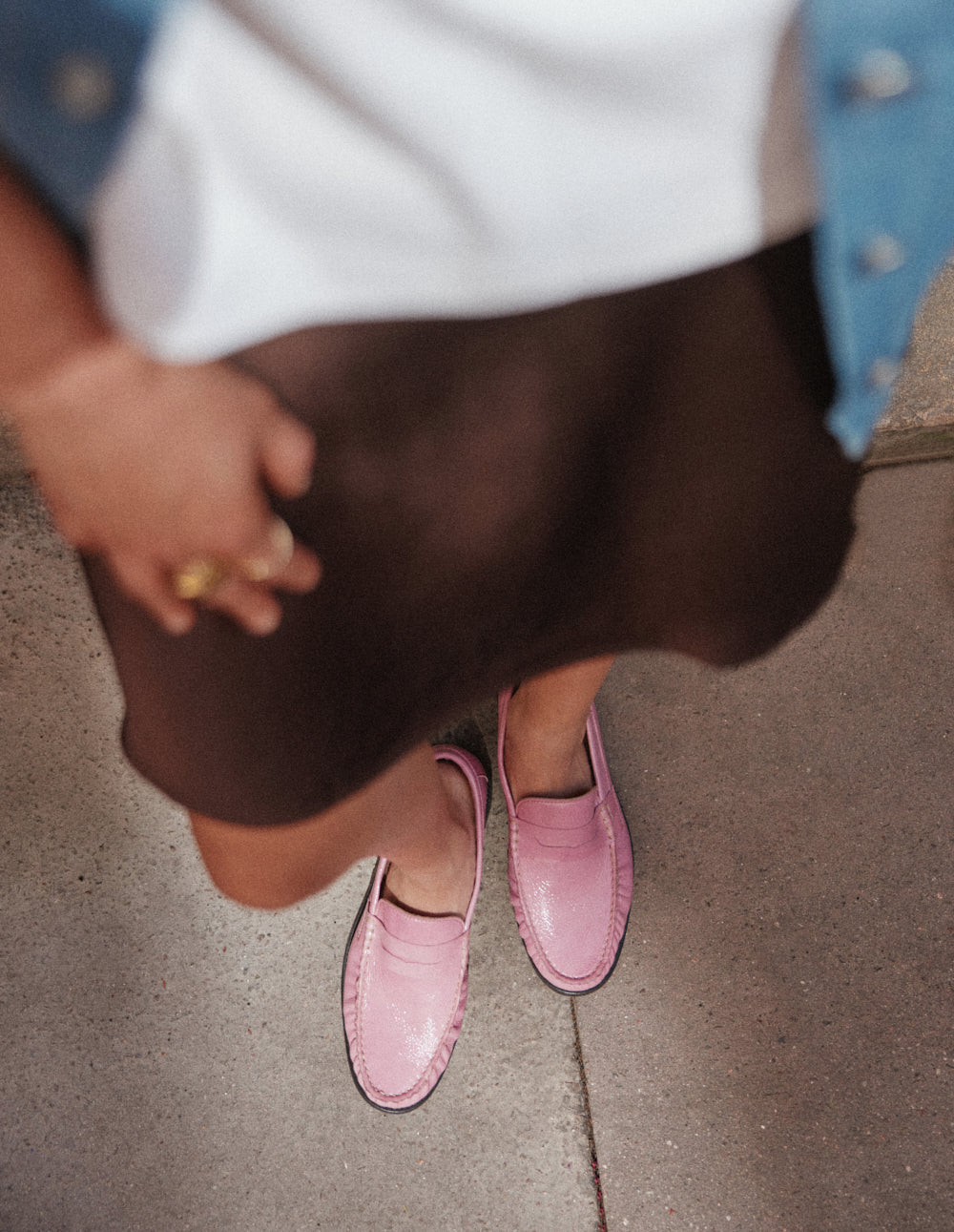 Halley loafers - Pink patent pleated leather