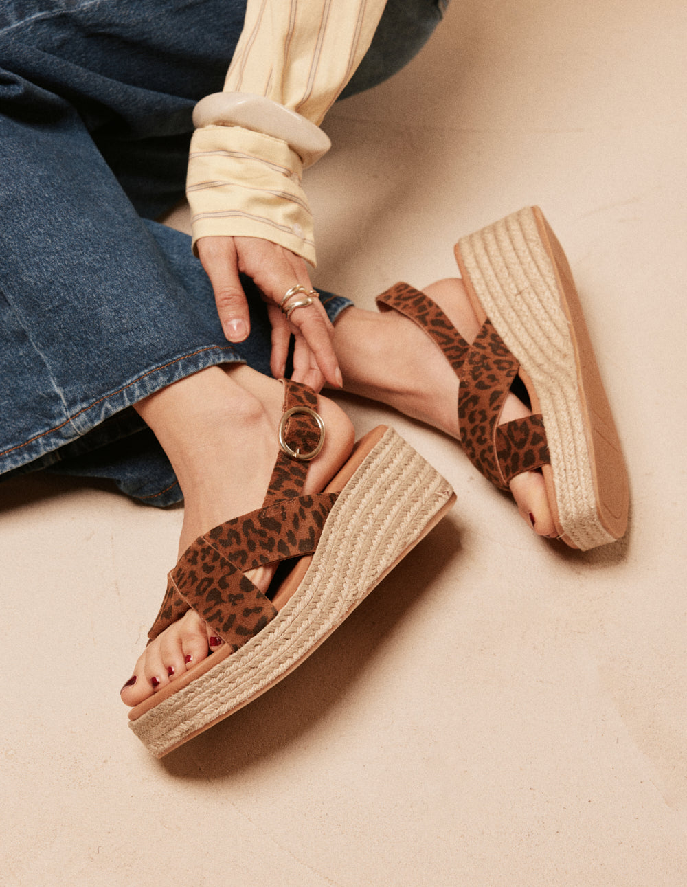 Espadrilles Hawa - Suède léopard