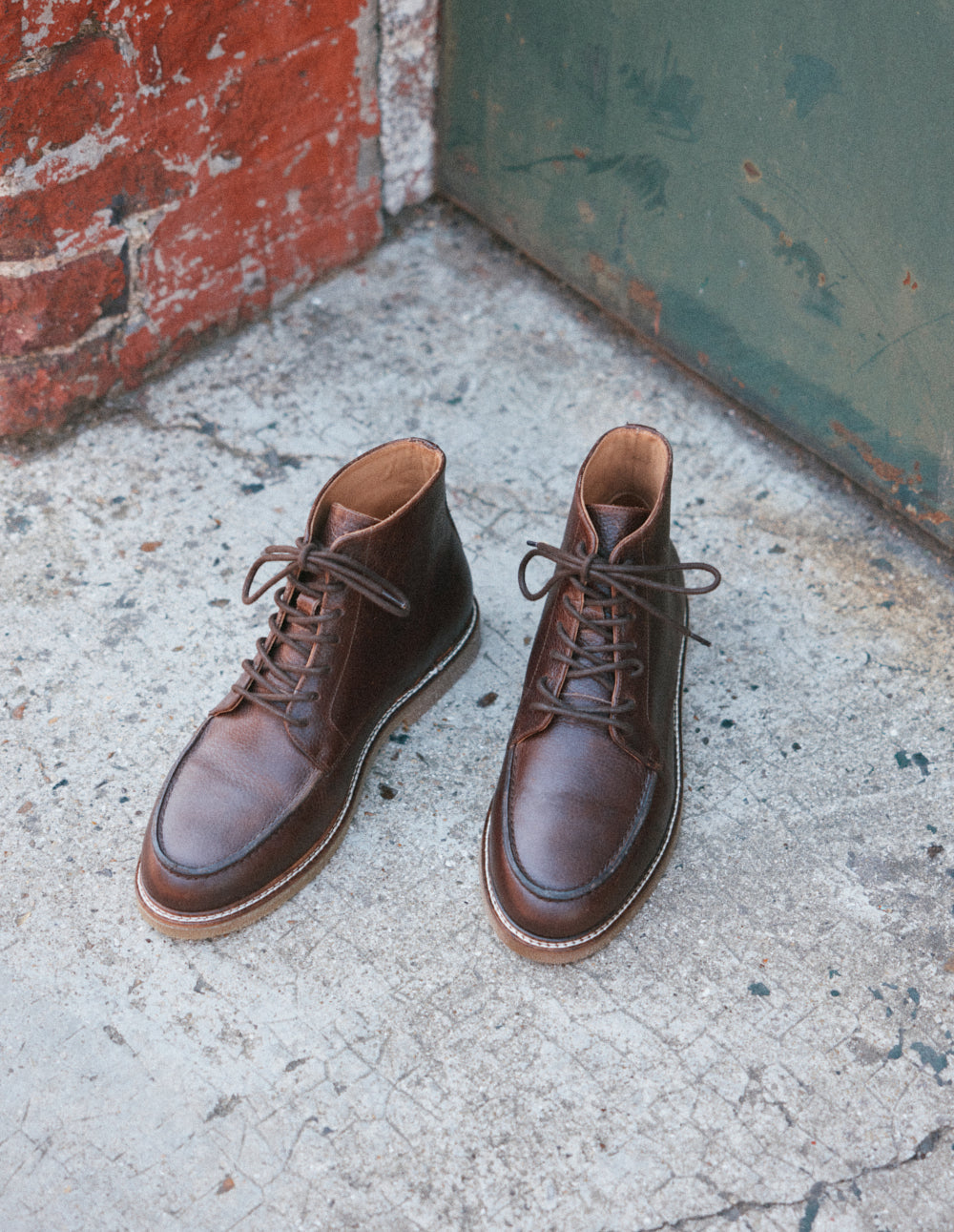 Bottines Hugo - Cuir pull-up grainé marron