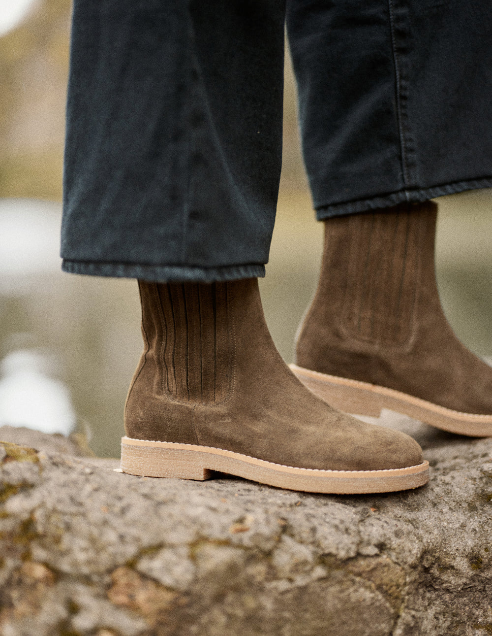 Bottines Isaure - Suède kaki