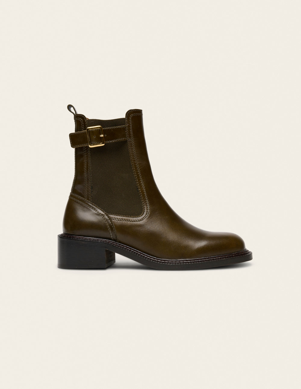 Bottines à talons Jaya - Cuir kaki