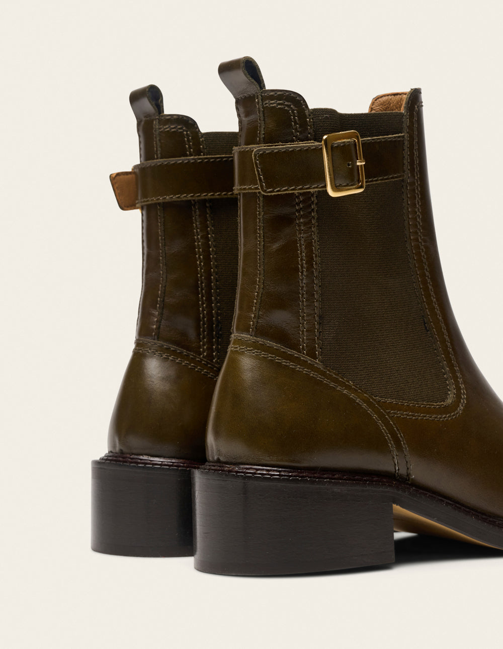 Bottines à talons Jaya - Cuir kaki