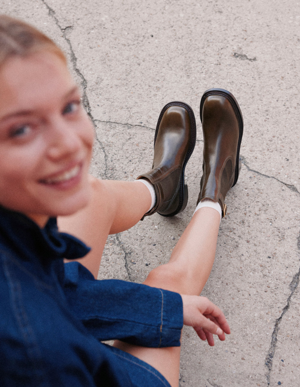 Bottines à talons Jaya - Cuir kaki
