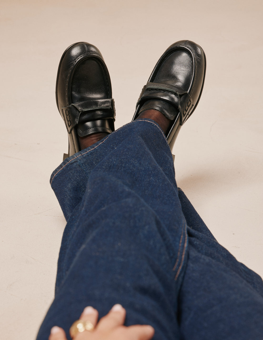 Mocassins Jylis - Cuir plissé noir