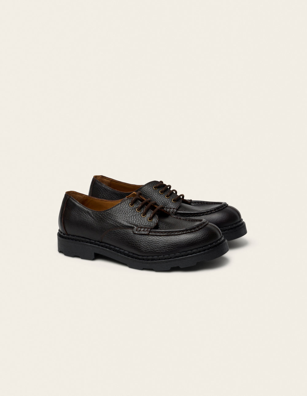 Kade derby - Brown Grained Leather