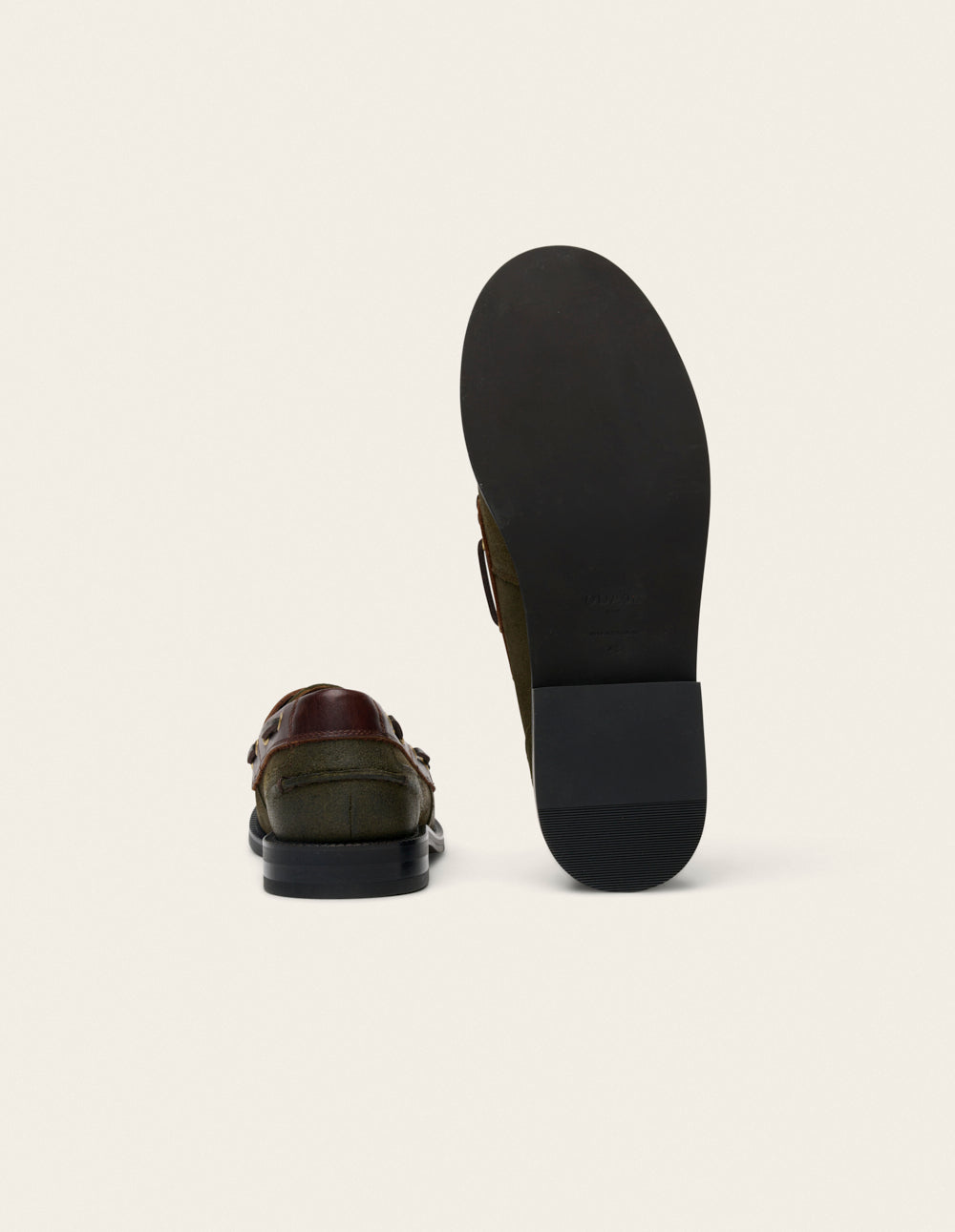 Chaussures Bateau Kinto - Suède huilé kaki et marron