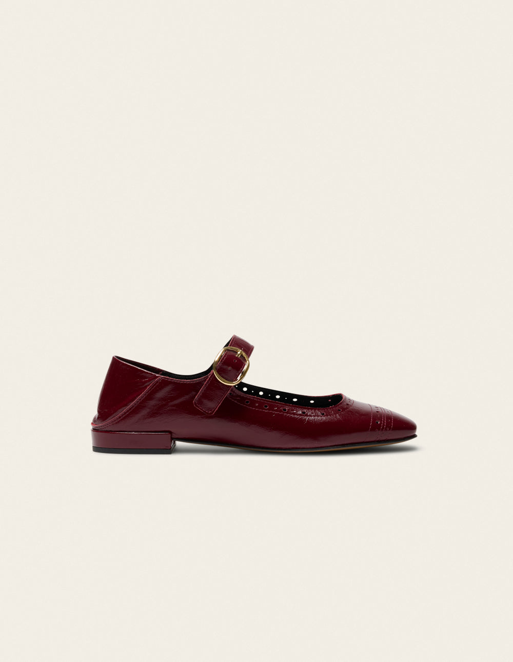 Ballerines Lali - Cuir plissé bordeaux