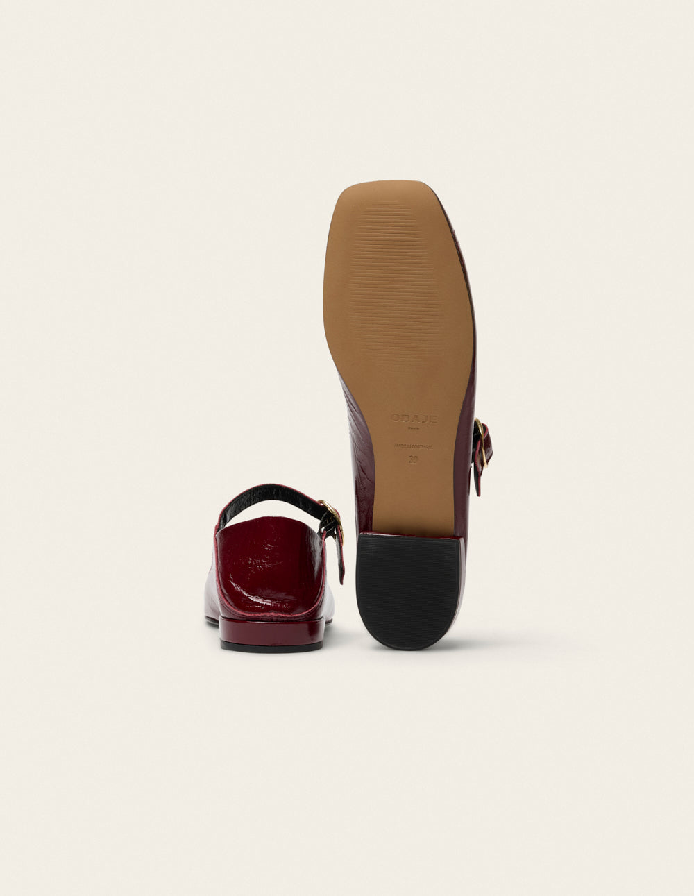 Ballerines Lali - Cuir plissé bordeaux