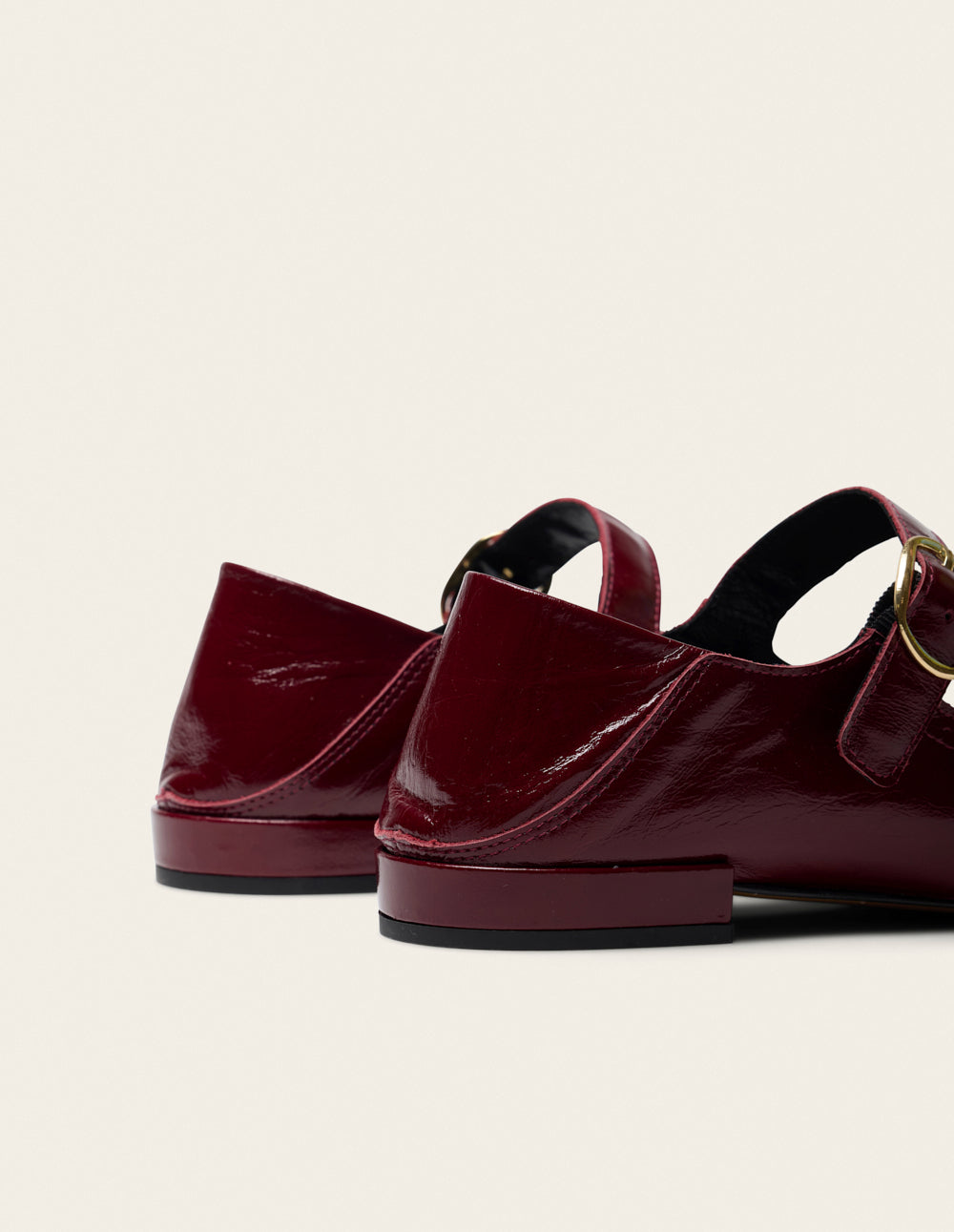 Ballerines Lali - Cuir plissé bordeaux