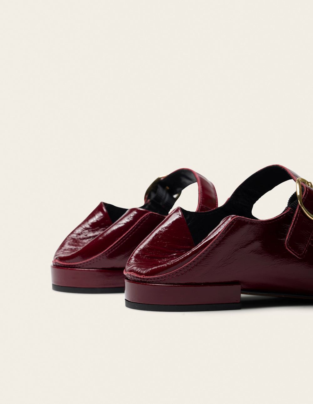 Ballerines Lali - Cuir plissé bordeaux