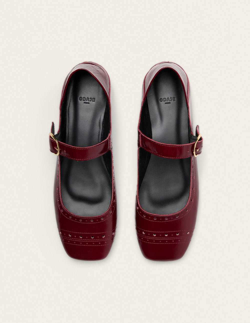 Ballerines Lali - Cuir plissé bordeaux