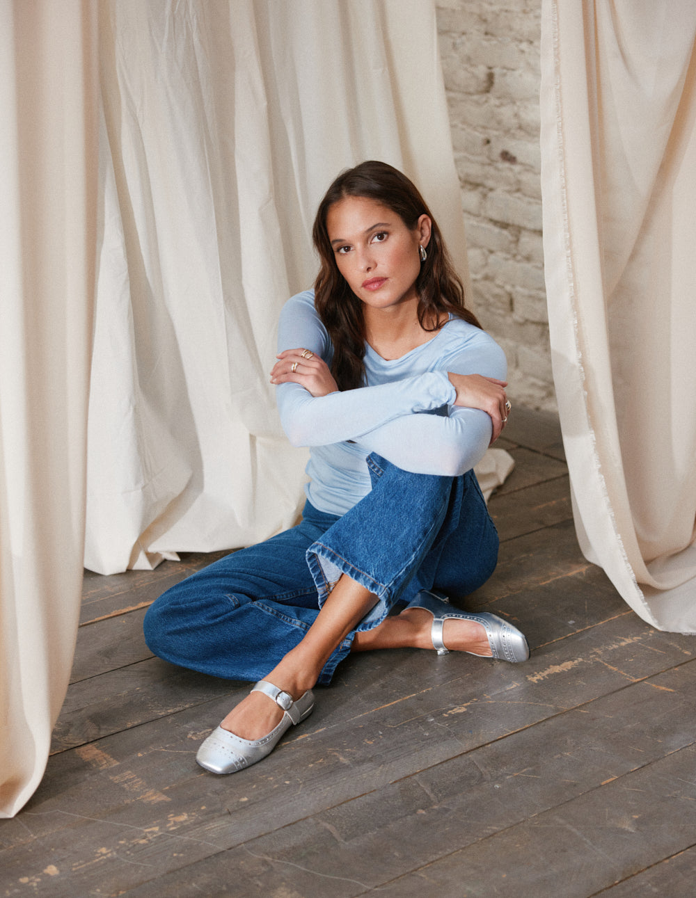 Lali ballet flats - Silver Leather