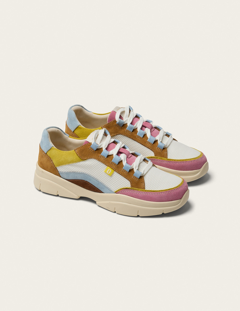 Laura low-top trainers - Lemon pink brown