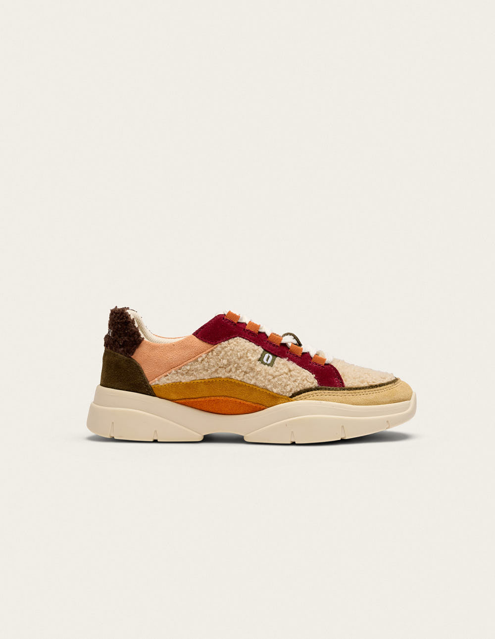 Baskets basses Laura - Beige crème bordeaux