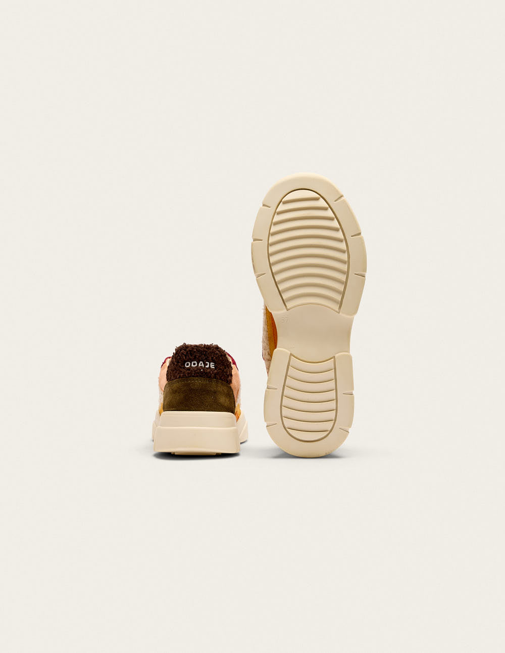 Baskets basses Laura - Beige crème bordeaux