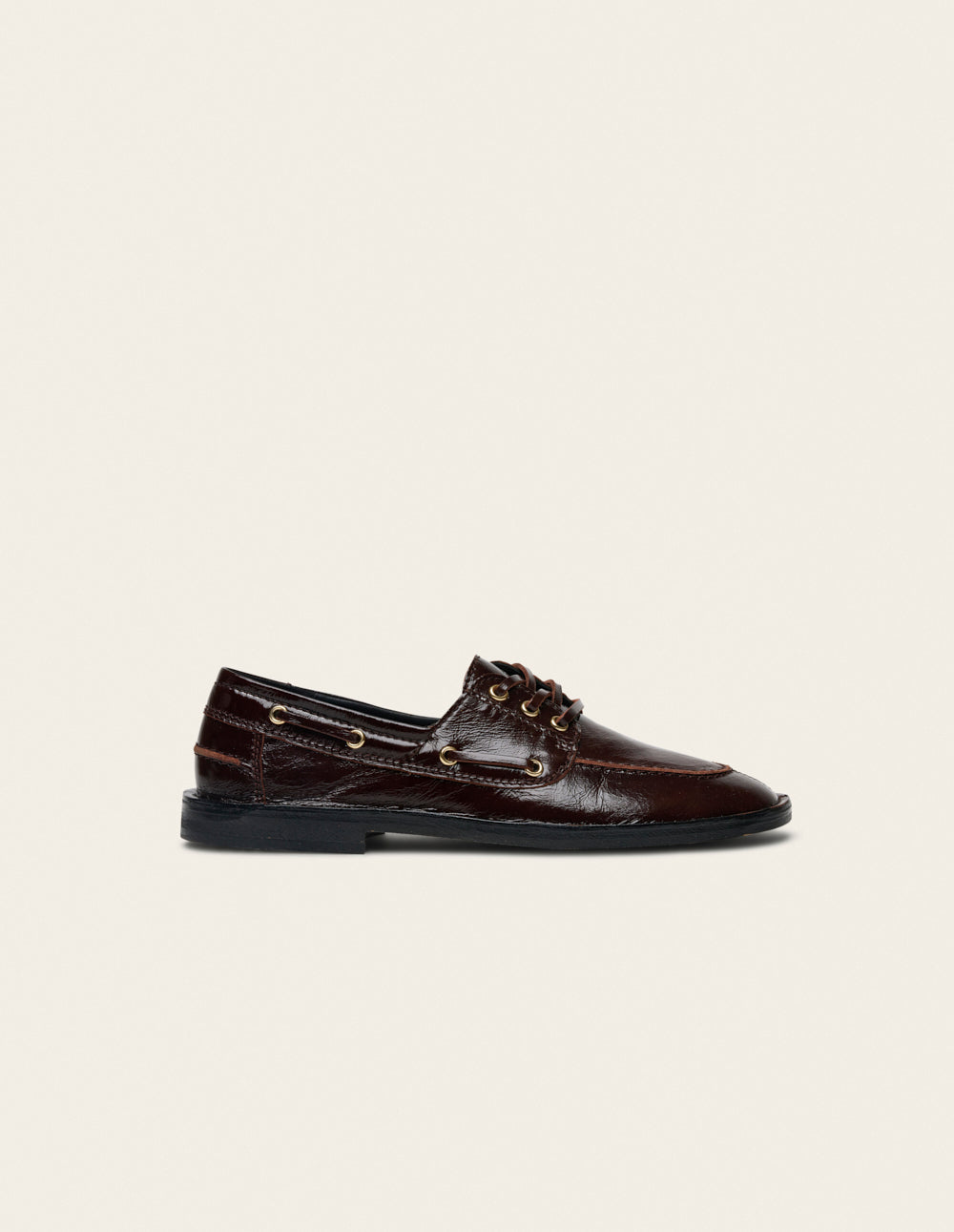 Mocassins Leni - Cuir plissé chocolat