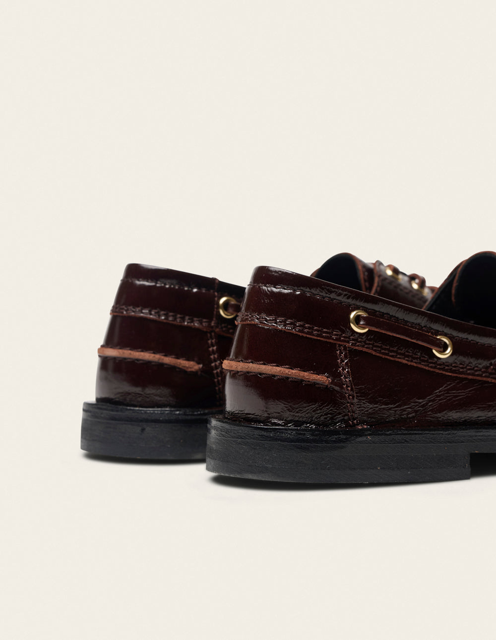 Mocassins Leni - Cuir plissé chocolat