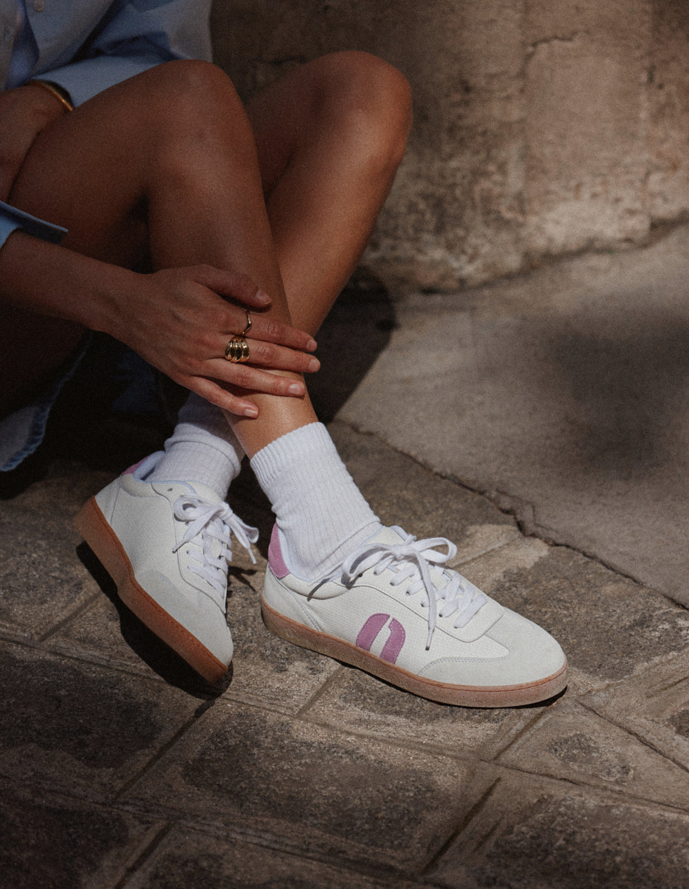 Baskets basses Lucia - Blanc lilas