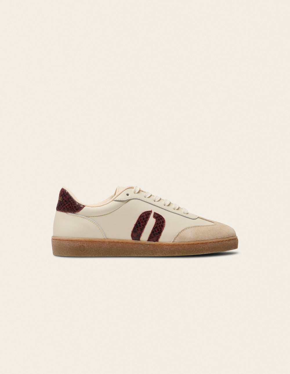 Baskets Lucia - Écru python bordeaux
