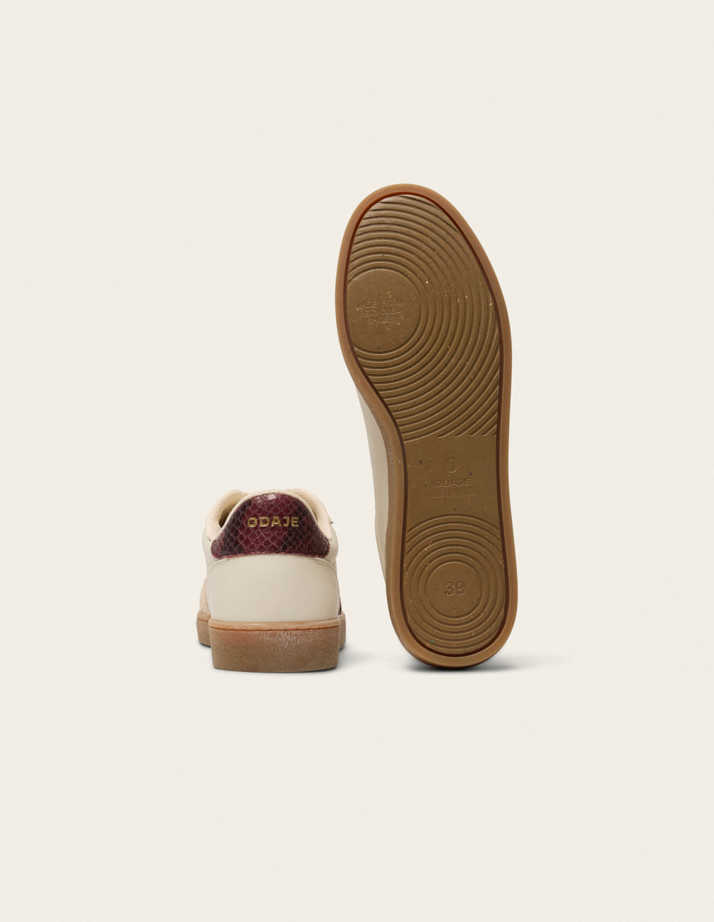 Baskets Lucia - Écru python bordeaux